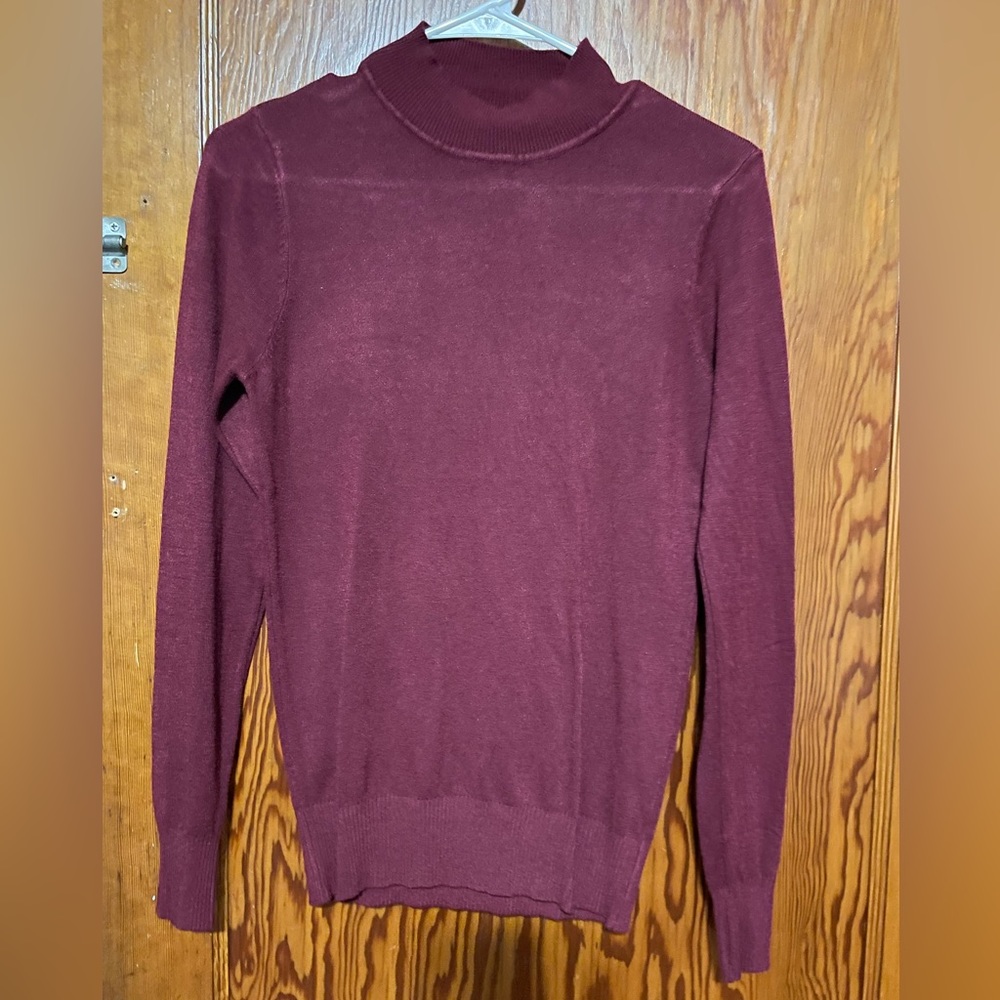 Maroon Turtleneck Blouse